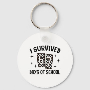 Porte-clés J'ai survécu 67 jours d'école Six Seven Mème Ensei