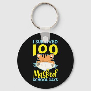 Porte-clés J'Ai Survécu À 100 Jours Scolaires Masqués - 100 J