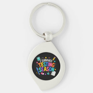 Porte-clés J'ai survécu à la saison des tests Humour scolaire