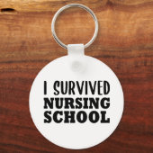 Porte-clés J'ai survécu à l'école de soins infirmiers (Recto)