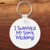 Porte-clés J'ai survécu à mes fils Mariage bleu (Recto)