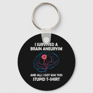 Porte-clés J'Ai Survécu À Un Aneurysme Du Cerveau Et Tout Ce