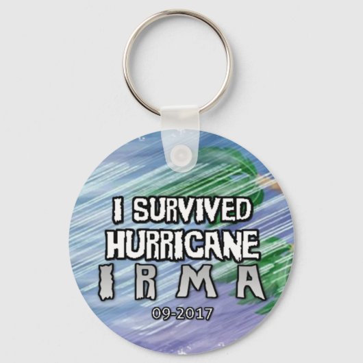 Porte-clés J'ai survécu au cyclone Irma (Recto)