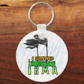 Porte-clés J'ai survécu au cyclone Irma (Recto)