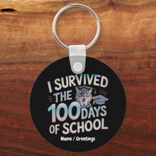 Porte-clés J'ai survécu aux 100 jours d'école - Célébrez 100