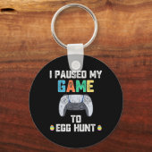 Porte-clés J'Ai Suspendu Mon Jeu À La Chasse Aux Oeufs Pâques (Recto)
