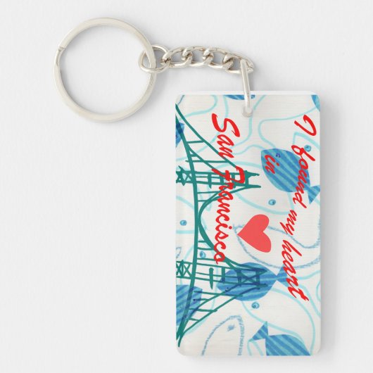 Porte-clés J'ai trouvé mon coeur à San Francisco (Devant)