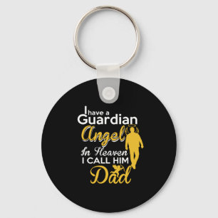 Porte-clés j'ai un ange gardien au ciel, je l'appelle papa