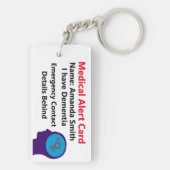 Porte-clés J'ai une alerte Médicale de démence (Dos)