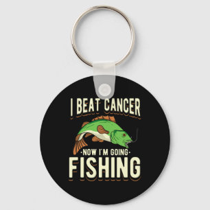 Porte-clés J'ai vaincu le cancer maintenant je vais à la pêch