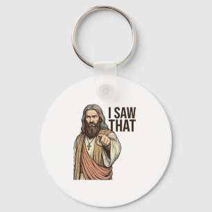 Porte-clés J'ai vu ce pointage religieux vintage gravure Sh