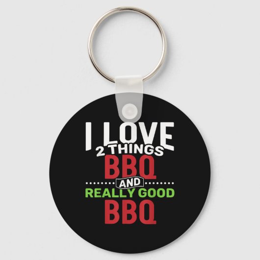 Porte-clés J'Aime 2 Choses_ Bbq Et Vraiment Bon Bbq (Recto)