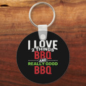 Porte-clés J'Aime 2 Choses_ Bbq Et Vraiment Bon Bbq (Recto)