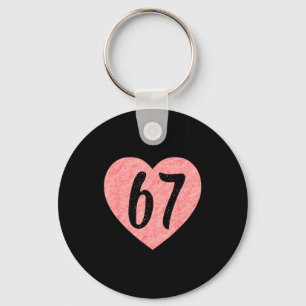 Porte-clés J'aime 67 Drôle Je Cœur 67 Anniversaire Pour Homme