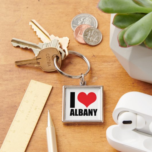 Porte-clés J'aime Albany (Bureau)