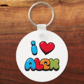 Porte-clés J'aime Alex (Verso)