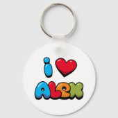 Porte-clés J'aime Alex (Verso)