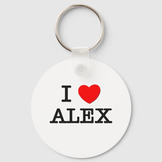 Porte-clés J'aime Alex (Recto)