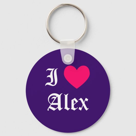 Porte-clés J'aime Alex (Recto)