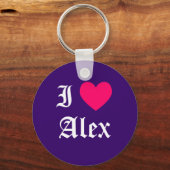 Porte-clés J'aime Alex (Recto)