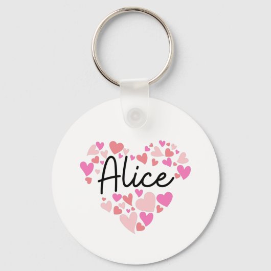 Porte-clés J'aime Alice (Recto)