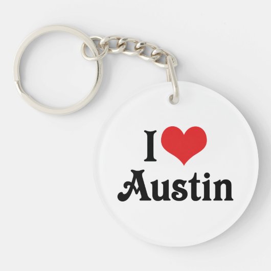 Porte-clés J'aime Austin (Devant)