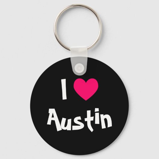 Porte-clés J'aime Austin Texas (Recto)
