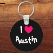 Porte-clés J'aime Austin Texas (Recto)