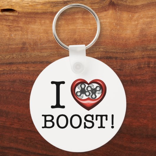 Porte-clés J'aime Boost - Superchargeur (Recto)