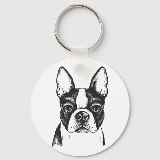 Porte-clés J'aime Boston Terriers (Recto)