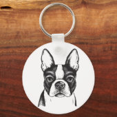 Porte-clés J'aime Boston Terriers (Recto)