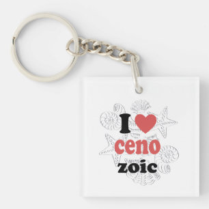 Porte-clés J'aime Cénozoïque drôle de citation pour les scien