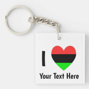 Porte-clés J'aime (Cœur de la Diaspora Africaine) Texte Perso