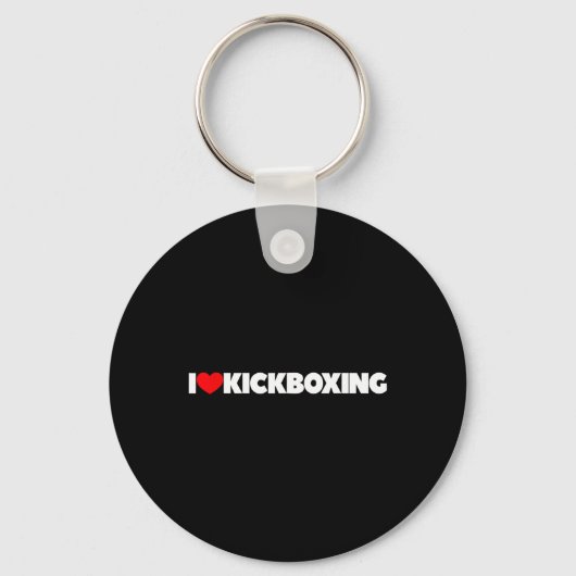 Porte-clés J'aime (cœur) le kickboxing (Recto)