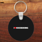 Porte-clés J'aime (cœur) le kickboxing (Recto)