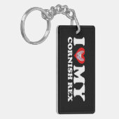 Porte-clés J'aime (Cœur) Mon Cornish Rex (Devant gauche)