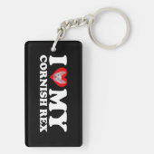 Porte-clés J'aime (Cœur) Mon Cornish Rex (Dos)