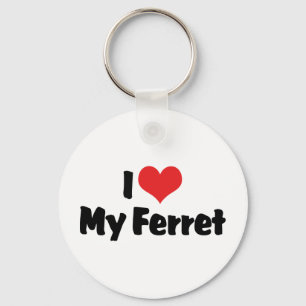 Porte-clés J'aime cœur mon furet