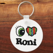 Porte-clés J'aime (Cœur) Roni (Recto)