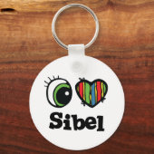 Porte-clés J'aime (Cœur) Sibel (Recto)