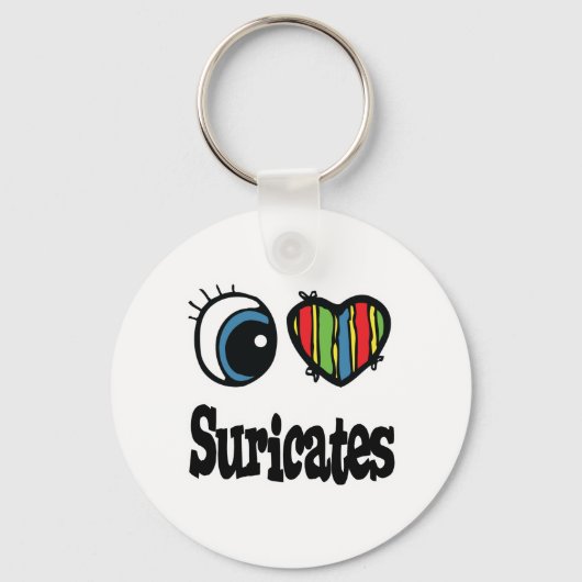 Porte-clés J'aime (Cœur) Suricates (Recto)