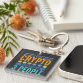 Porte-clés J'aime Crypto et peut-être 3 personnes, Crypto Lov (Devant Droit)