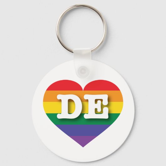Porte-clés J'aime Delaware Gay pride Rainbow Heart (Recto)