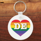 Porte-clés J'aime Delaware Gay pride Rainbow Heart (Recto)