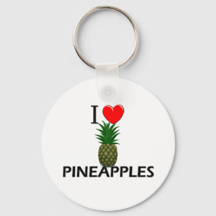 Porte-clés J'aime des ananas