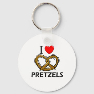 Porte-clés J'aime des bretzels