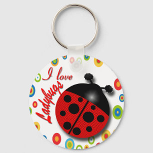 Porte-clés J'aime des coccinelles