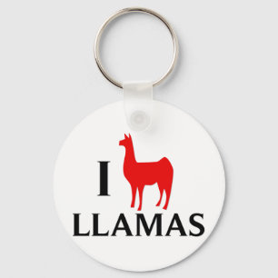 Porte-clés J'aime des lamas