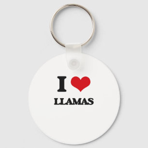 Porte-clés J'aime des lamas