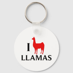 Porte-clés J'aime des lamas